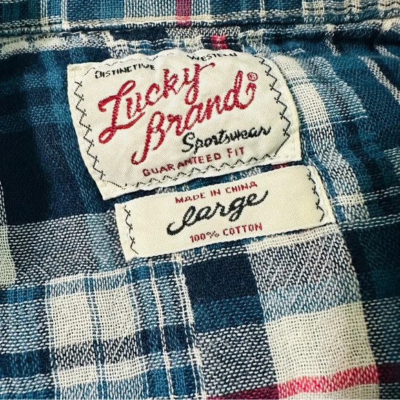 Lucky Brand women's size Large long sleeve, button down, quilted shirt - Picture 4 of 5